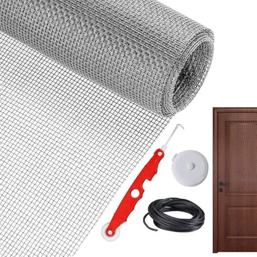 Rotolo di rete per zanzariere, ricambio per zanzariere, 400 x 119 cm, rotolo resistente, kit di riparazione per porte scorrevoli, a prova di animali domestici per portico, patio