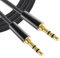 1pcs 3.5mm Audio Aux Cable,3.5mmto 3.5mm audio cable,3.3ft/1M Nylon Braided Stereo Jack Aux Lead,Compatible with Headphones,iPhone,Home Stereos,iPad,Car Speaker,Laptops and More(Black)