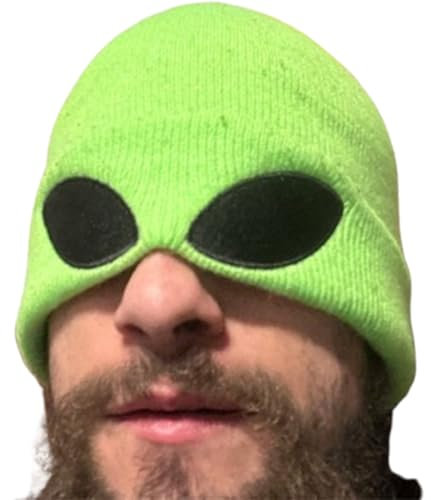 Erwachsene Alien Beanie Hut - Alien Head | Mütze Für Männer | Bestickter Mütze Hut | Außerirdische Mütze | Unisex Mütze Für Männer Und Frauen | Strick Mütze Winterhut | Strickte Beanie Bequeme Windsch