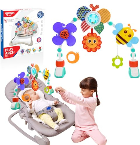 HappyKidsClub Kinderwagen Spielzeug, Kinderwagenkette Mädchen Jungen, Baby Spielzeug 0-18 Monate, Neugeborenen Baby Geschenk (Garten)