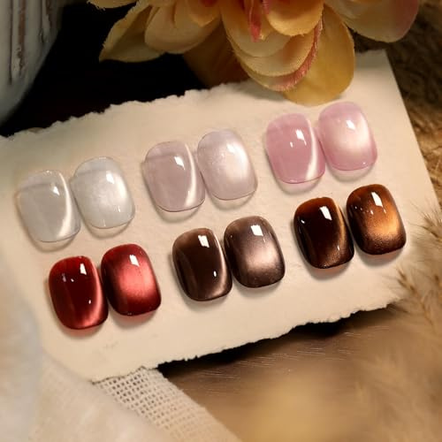 Born Pretty U V Nagellack Jelly Magnet Gellack 6 Farben Klassischer Kristalle Magnet Cat's Eye Effekt Nackt Rosa Gel Nagellack für Nagelkunst Maniküre Salon