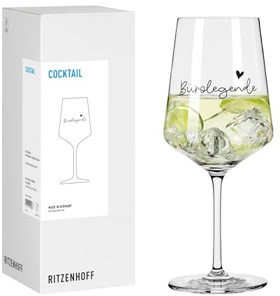 RITZENHOFF Cocktail-Glas - 500 ml - Made in Germany | Artikelnr. 8171023, Serie Sprüche, 1 Cocktail-Glas 500 ml, Kristallglas, spülmaschinenfest