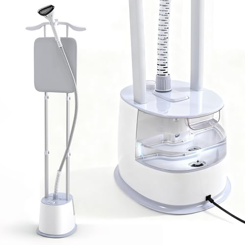 Professional Upright Clothes Steamer, Vertical and Horizontal Garment Steamer, 2000W Steamer with 38g/min Flow, 2.5L Tank 9 Steam, Fast Heating Steamer Clothing Fabric, Removes Creases Wrinkles