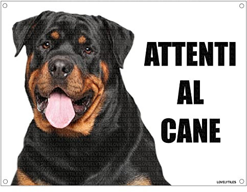 ROTTWEILER attenti al cane mod 4 TARGA cartello IN METALLO (15X20)