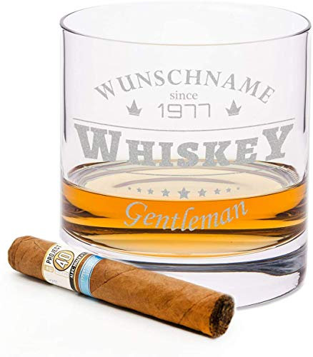 Leonardo Graviertes Whiskyglas - Gentleman Whisky 2.0 - Personalisiert mit Name & Jahr - Originelles Geburtstagsgeschenk Männergeschenk - Geschenk für Papa Vater Opa zum Vatertag Geburtstag