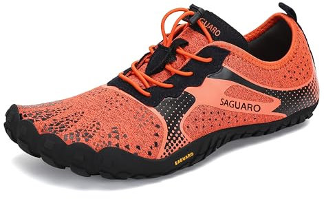 SAGUARO Chaussures de Trail Running Homme Femme Barefoot Minimaliste Antidérapant Chaussure Aquatiques, HM Orange 39