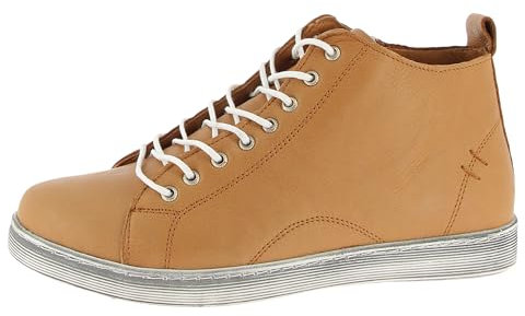 Andrea Conti Damen Stiefelette Leder High Top Sneaker Reißverschluss 0348734, Größe:39 EU, Farbe:Braun