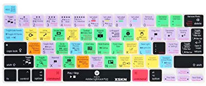 XSKN Lightroom Classic Shortcuts Silikon-Tastaturabdeckung für Touch-Bar-Modelle 2019, MacBook Pro 16 Zoll A2141, 2020, MacBook Pro 13,3 Zoll A2251, A2289, A2338, M1-Tastatur, US- und EU-Keyboard