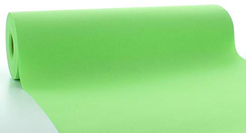 Mank Airlaid Tischläufer 40 cm x 24 m | Gastronomie | Tischdecken-Rolle stoffähnlich | praktische Einmal-Tischdecke | Uni | Neutral | 1 Stück | (Apfelgrün)