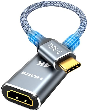 Highwings USB C to HDMI Adapter (4K@60Hz), USB Type C to HDMI Cable Adapter [High Speed, Thunderbolt 3/4 Ports], Compatible for iPhone 15/16 Pro/Max, MacBook Pro/Air, iPad, iMac and More