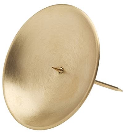 NKlaus Adventskränz Kerzenhalter mit Dorn Ø10cm Messing Gold matt Geburtstagskränzen 10663