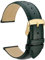 WOCCI 18mm Vintage Bracelet Montre en Cuir pour Homme Femme, Sangle de Rechange avec Boucle Dorée (Vert Foncé)