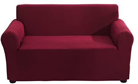 Sufdari Sofabezüge, 2-Sitzer, Liebessitz-Couchbezüge, Stretch-Sofabezüge für Wohnzimmer, Sitzbezüge für Sofas, waschbarer, elastischer Sofa-Schonbezug (rot)