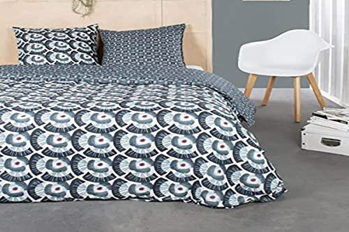 Today Bettwäsche für Doppelbett, 240 x 260 cm, Baumwolle, Bedruckt, Sunshine 7,30, Blau