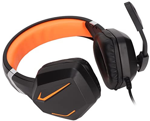 Over Ear Casque, Casque de Jeu Filaire Isolation phonique Coussinets en Mousse à mémoire de 3,5 mm avec Micro pour PC pour