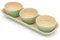 Dehaus® Small Bamboo Dipping Bowls & Tray Set - Sage - Mini Wooden Dip Pinch Bowl Serving Dishes for Party Snack Food, Condiments, Dips, Nibbles, Crisp, Nuts, Tapas, Olive Appetizer, Soy Sauce
