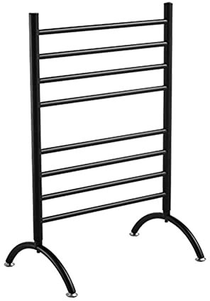KLZUOPT Heated Towel Rail Freestanding Heated Towel Rail, Electric Heated Towel Rail Warmer Bathroom Radiator Portable Freestanding Flat Ladder (Color : Black) (White)