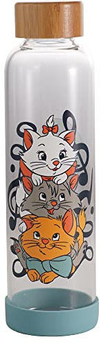 Disney Half Moon Bay The Aristocats Glass Water Bottle - 500ml - Travel Water Bottle Gifts
