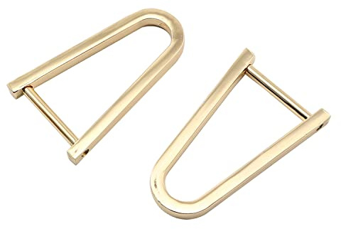 JCBIZ 4 pezzi oro chiaro ferro di cavallo a forma di U anello fibbia D anelli a vite in grillo per borsa fai da te portachiavi in pelle artigianale, Oro chiaro.