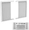 Mxclimate Window Air Conditioner Side Panels with Frame,Window AC Accordion Filler Curtain Kit,Adjustable Insulation Panels for Window AC Seal Replacement Screen (5,000 BTU)
