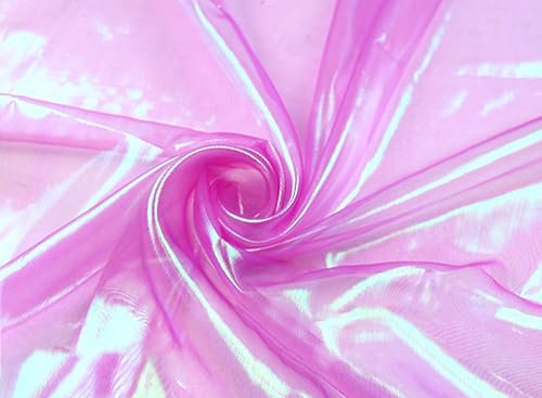 Organzastoff zum Nähen Meterware, 300cm x 150cm Bunte Glitzer Organza Tüllstoff Tüll Dekostoff zum DIY Basteln Bekleidung Tüllrock Gardine Schals Vorhänge Tischdecken Hochzeit Party Deko,Rose Lila