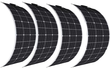 Aysolar 400W 12V Placa Solar Flexible 4x100w 18v Monocristalino Paneles Solares Flexibles para Barcos RV Remolques Autocaravana Yate Balcón Casa Baterías
