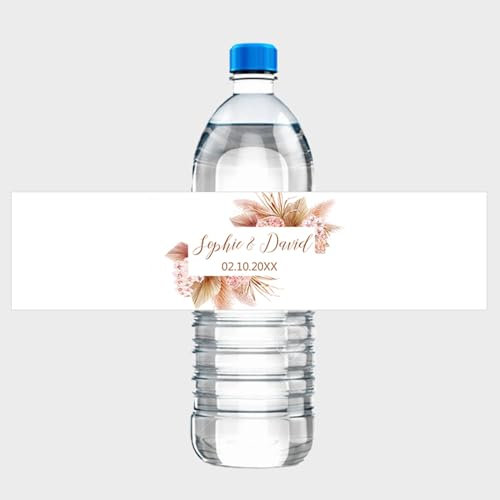 30 etiquetas de vino para botellas personalizadas, etiquetas personalizadas para botellas de agua, calcomanías para botellas de agua para bodas (6,20 x 5 cm)