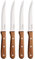 San Ignacio Compact - Set von 4 Messern für Fleisch - Edelstahl - Blatt mit Matt -Finish - Blatt 12,5 cm - Acacia -Holzgriff - Perfekt für Grill - Griff Bauchmuskeln