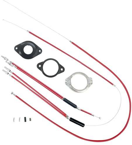 GATWOEST Pro-grade BMX Bike Gyro Brake Cables Front + Rear (Upper + Lower) with Spinner Rotor Full Kit Bmx Bicycle Brake Lines Set Cable Wire&Housing -Stable,Flexible and Long-lasting- Red