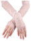 KYSUN Lange Handschuhe Brauthandschuhe Damen Perlen Fingerlose Netzhandschuhe Damen Transparent Tüllhandschuhe Braut Spitzen Handschuhe für Hochzeitsfeier