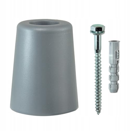 ALSTEN TECH Türstopper 60x47mm aus Gummi Bodenmontage oder Wandmontage Grau | Robuster Gummistopper wetterfester Boden Stopper Torstopper aus Vollgummi der Schutz gegen anschlagende Türen
