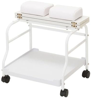 BDJSN Salon Tool Cart, Portable Foldable Foot Bath Tool Table with Wheels, for Foot Rest Pedicure Manicure Funiture, Capacity 39.7 Lbs, Removable Trolley for Manicure, Shave, Pedicure, Massage