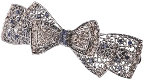 KKJOY Vintage Barrette à Cheveux Nœud Papillon en Strass Pince à Cheveux Femme en Métal Bijoux de Tête Épingle Clips Cheveux Accessoires Cheveux Mariage