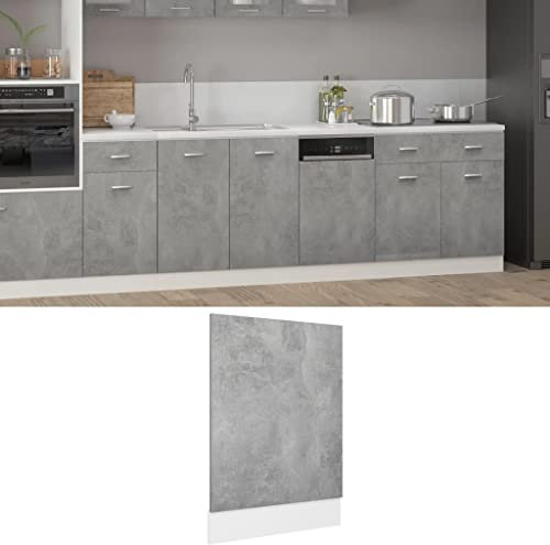 Armoires et rangement, armoires de cuisinePanneau lave-vaisselle Béton gris 45x3x67 cm Bois d'ingénierie