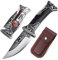 Dragon Creek taschenmesser klappmesser,zweihandmesser legal deutschland,Angelmesser mit Relief,Geschenkverpackung für Väter, Freunde, Messerliebhaber und Sammler.(Schwarz)