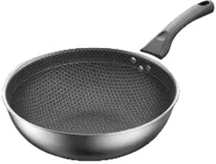 32cm Frying Pan,Stainless Steel Skillet Nonstick Fry Pans Chefs Pans Wok Pan for Gas Electric Induction Ceramic Stoves,A 32cm Without Cover