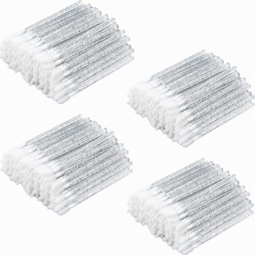 400 Stück Lippenpinsel, BetterJonny Kristall Lippenpinsel Lipgloss Concealer Pinsel Lippenstift Stab Applikator Lippenapplikator Werkzeug für Perfekt Lippen Makeup (Silbergrau)