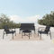 Avril Paris Salon de Jardin Exterieur 4 Places en Acier et Bois Composite - Canapé 2 Places - 2 Fauteuils et 1 Table Basse - Noir – Camille