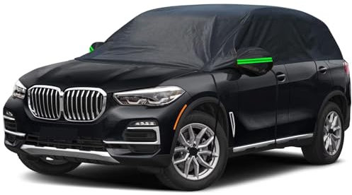 generisch halbgarage für Auto kompatibel mit BMW X1 U11 2022-2025,Allwetterschutz, mit reflektierenden Streifen, Winddicht, staubdicht, Regen- und schneefest(Black)