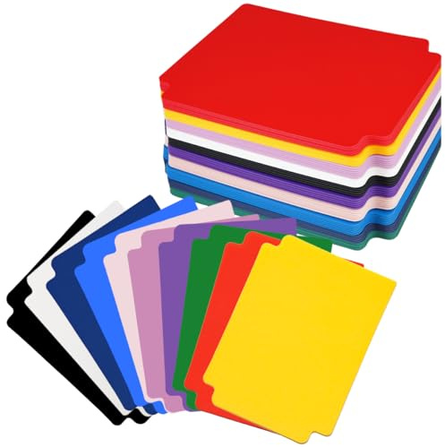 50 Stück Kartentrenner, 10 Farbe Kartenteiler Sammelkarten, Trennkarten Plastik, Kartentrenner Sammelkarten, Karten Divider, Card Divider für Spiele Sport Aufbewahrungsboxen Ordner (93 X 68 mm)