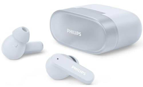Philips TAT2000BL True Wireless In-Ohr-Bluetooth-Kopfhörer – Dynamischer Bass, 4-Mikro-Technologie, klare Anrufe - kompaktes Lade-Case, 32 Std. Spielzeit. Ideal für Arbeitsweg und Sport - Blau