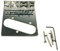 Puente de guitarra eléctrica TL de 6 cuerdas, retenedor de cuerda cromado plateado, 8,5 x 7,7 cm, 0,1 kg, con 12 tornillos y llave, espaciado de cuerdas de 5,2 cm