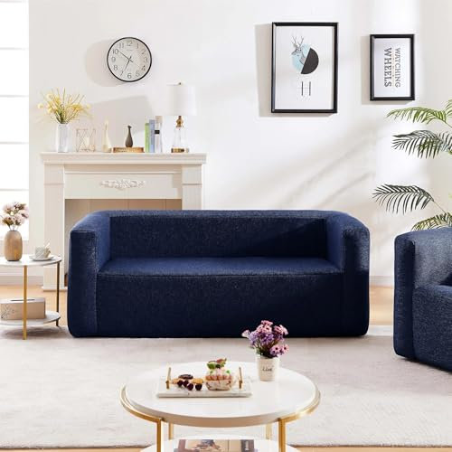 PREMIUM PRØ DES!GN Aufblasbares Sofa Outdoor, Camping Loungesessel mit Textiloberfläche u. Tasche, Luftsofa, Air Sofa, Camping Couch (Blau, Meridian Sofa ohne Lounge Sitz)