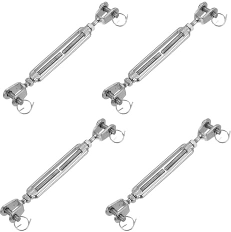 QUARKZMAN 4Pcs M5(3/16) Ghiera E Ghiera Tiranti Cavo, 304 Acciaio Inossidabile Tirante Regolabile Per Tende Da Sole, Corda Per Biancheria, Limite Di Carico Di Lavoro 660 Lbs