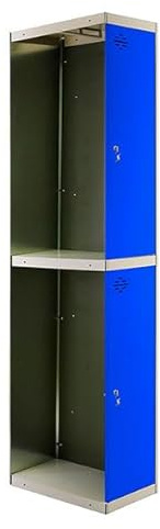 PROREGAL Spind AMEGO | HxBxT 180x40x50cm | 2 Abteile | Anbaumodul | Grau-Blau | Schließfach Garderobe