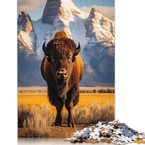 Puzzle „Einsamer Bison“ aus Pappe – Tolles Geschenk für Erwachsene, 38 x 26 cm / 1000 Teile