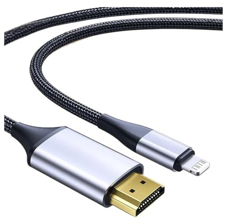 Câble Lightning Vers HDMI 4K 60 Hz De 2 M, Compatible Avec IPhone 14/13/12/11 Pro Max/7/8/X/XS/XR/SE Et IPad(Lightning to HDMI)