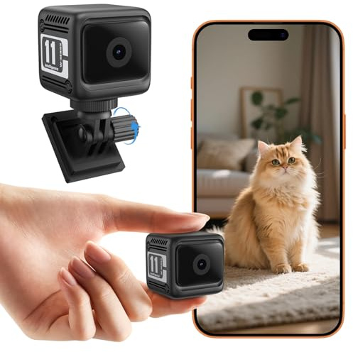 Ohuhu 4k Mini Camera HD Small Cameras with Audio,WiFi Mini Camera Wireless, 1600ma/8H Battery Life Cloud & SD Storage, Real-Time App Alerts, Night Vision & Motion Detection for Indoor, Home,Baby,Pets