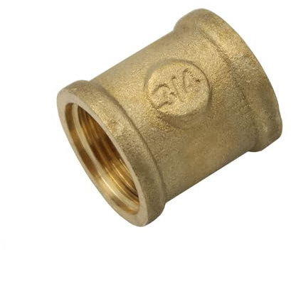 Stabilo-Sanitaer Messingmuffe 3/4 Zoll DN20 Rohrmuffe Muffe Rohrverbinder Gewindeverbinder Messingfitting Messing Fitting Gewindefitting Rohrfitting