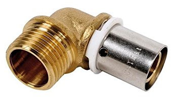 Dipra 735044 Raccord PER à Sertir Coude, Mâle M15/21, diamètre 12 mm